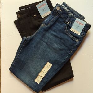 NWT 2 PAIRS Cat & Jack Mid-Rise Skinny Jeans  Adjustable Waist SZ 16